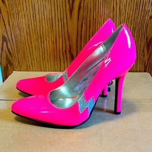 Hot pink 80’s style high heels
